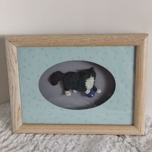 Figi Graphics Wood Framed "Cat At Play" Wall Decor